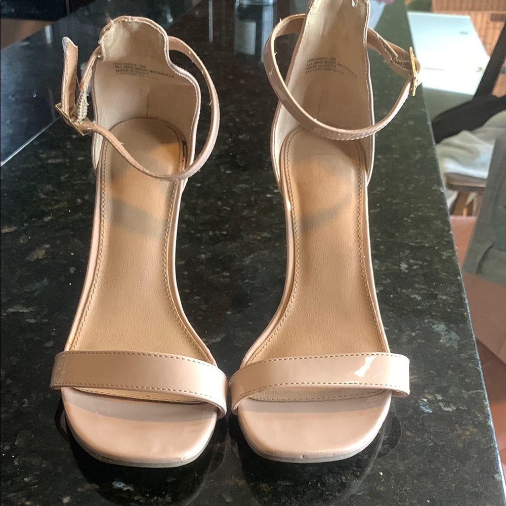 Elegant Nude Ankle Strap Heels